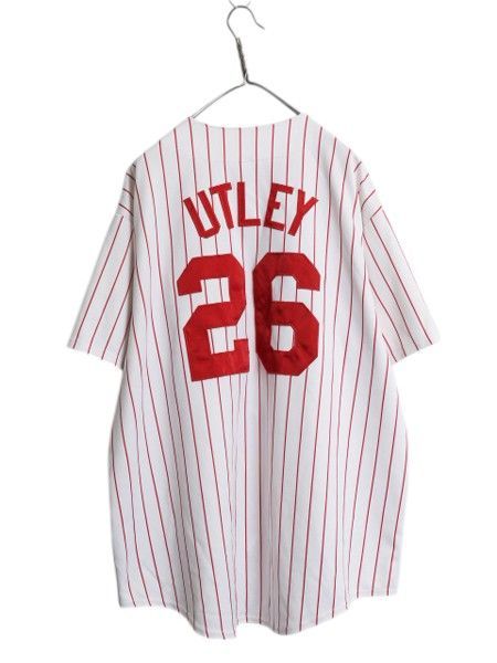フィリーズ ベースボール シャツ メンズ XXL 程/ MLB オフィシャル マジェスティック 大リーグ ユニフォーム 大きいサイズ 重ね着 ジャージ フィリーズ ベースボール シャツ メンズ XXL 程/ MLB