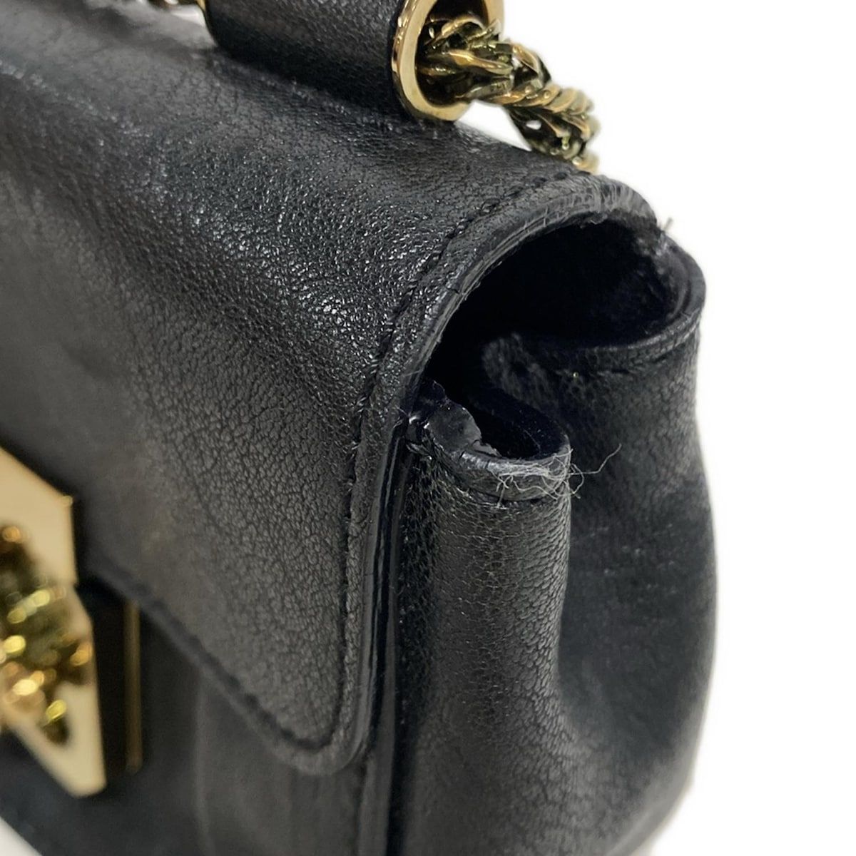 【美品】クロエ エルシー チェーンショルダーバッグ 黒 Chloe 保証カード付 美品】クロエ エルシー チェーンショルダーバッグ 黒 Chloe 保証