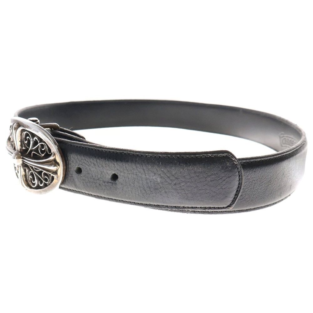 CHROME HEARTS クロムハーツ OVAL CROSS STRAP1.5 クラシックオーバルクロスバックル レザーベルト シルバー BCA359