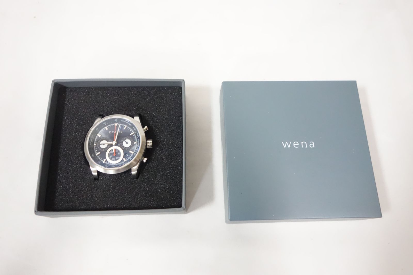 SONY ソニー ハイブリットスマートウォッチ wena wrist -head- Chronograph Solar Silver beams edition WNW-HCS02|S