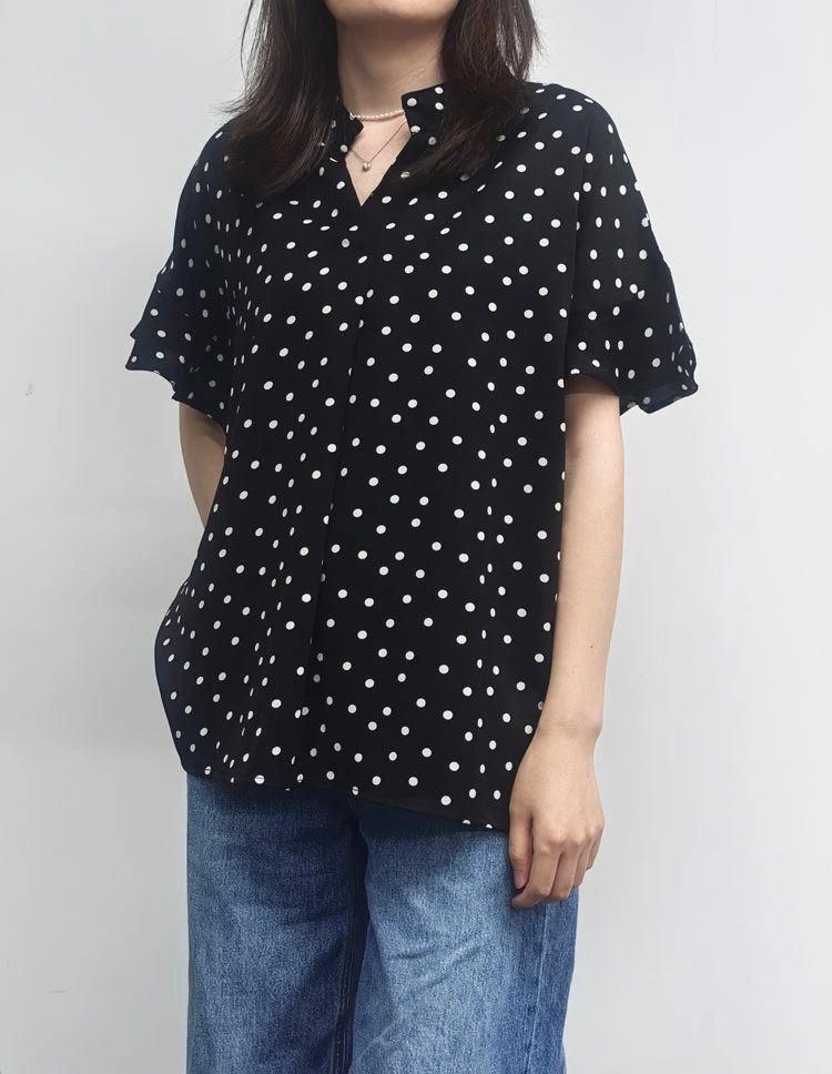 半袖ブラウス シャツ レディース スキッパー 半袖 スキッパー