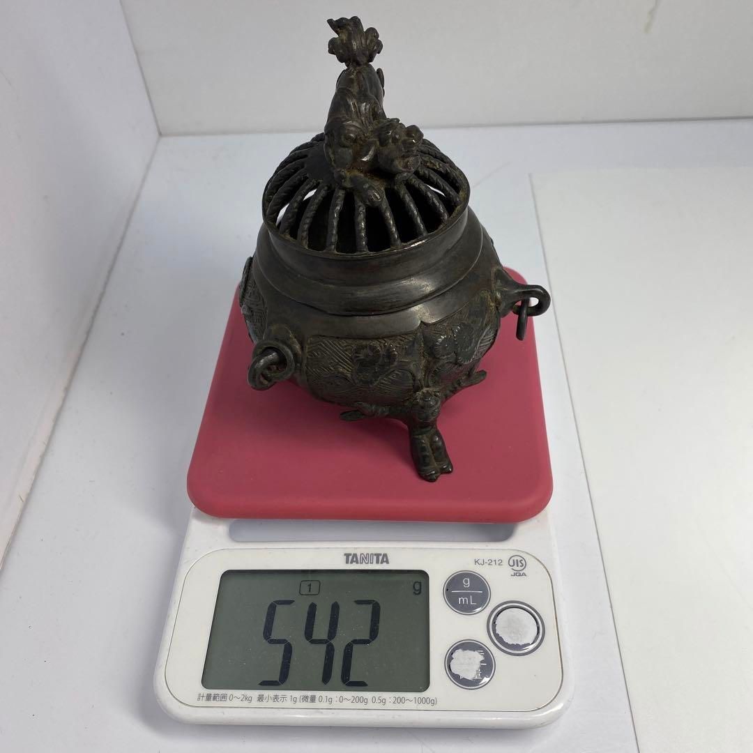 古銅　獅子香炉　542g/高さ14㎝　東Y6-0509①タウオ 古銅 獅子香炉 542g/高さ14㎝ 東Y6-0509①タウオ - メルカリ