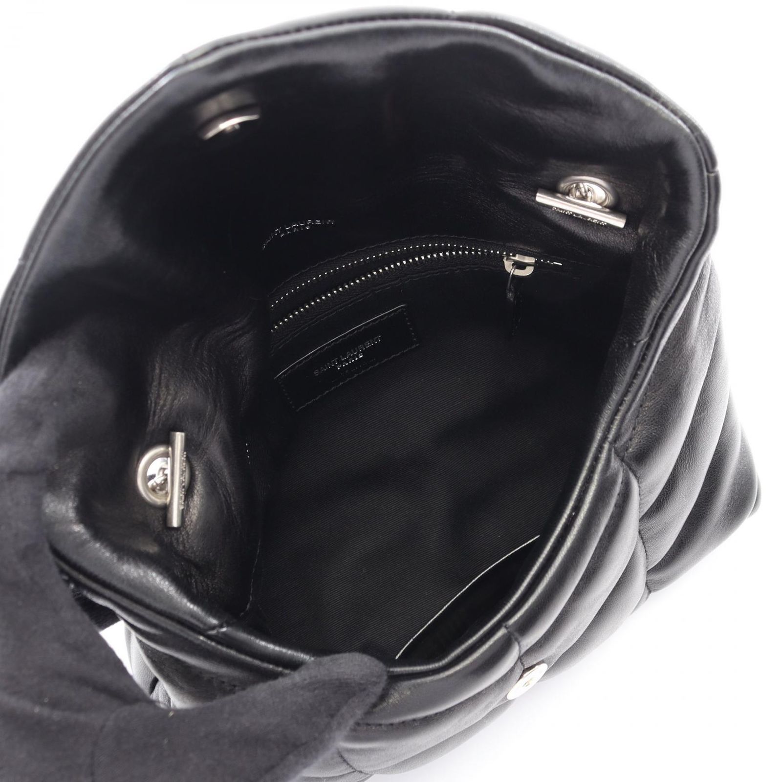 【中古】サンローラン パリ SAINT LAURENT PARIS ルル パファー チェーンショルダーバッグ ラムスキン 黒 サンローランパリ SAINT LAURENT PARIS ショルダーバッグ ルル