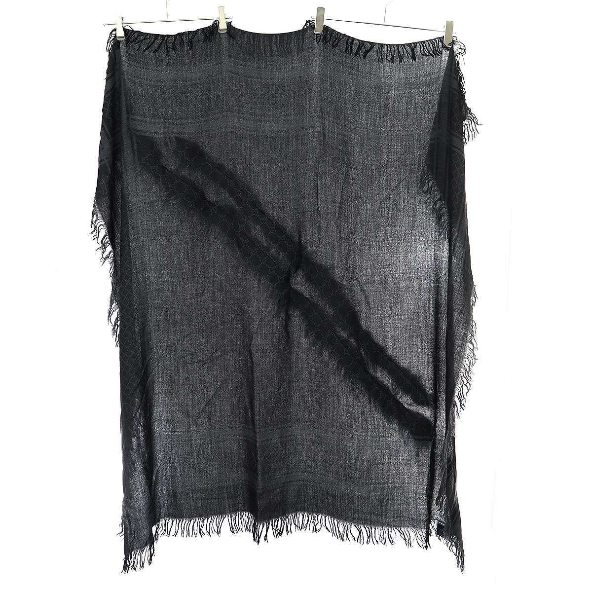 GUCCI グッチ GG柄ファーシルクマフラー グレー - メルカリ 