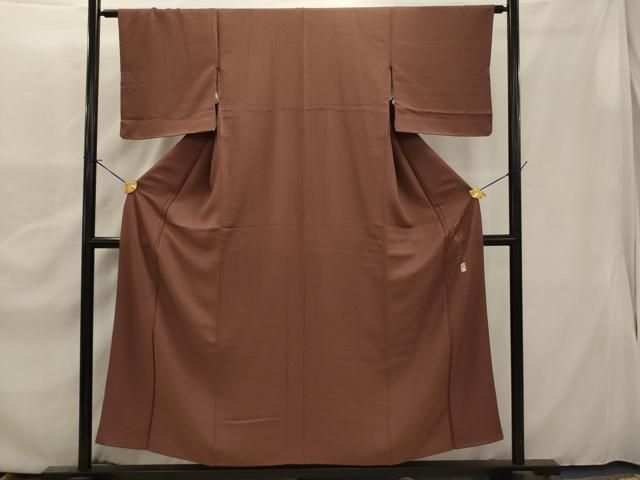 平和屋着物○上質な色無地 霞地紋 紅梅色 正絹 逸品 DAAY1778ps