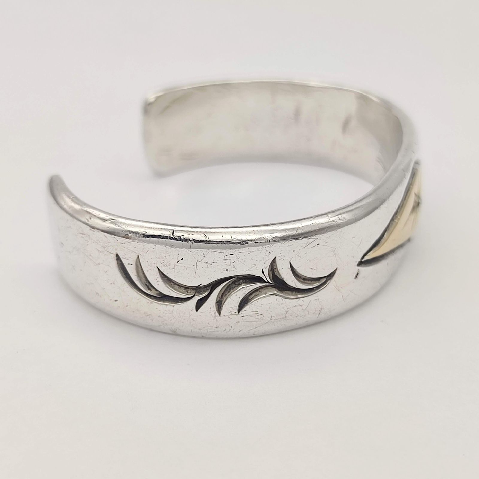 美品】BIG HAND ビッグハンド サンワイドバングル アラベスク SILVER 