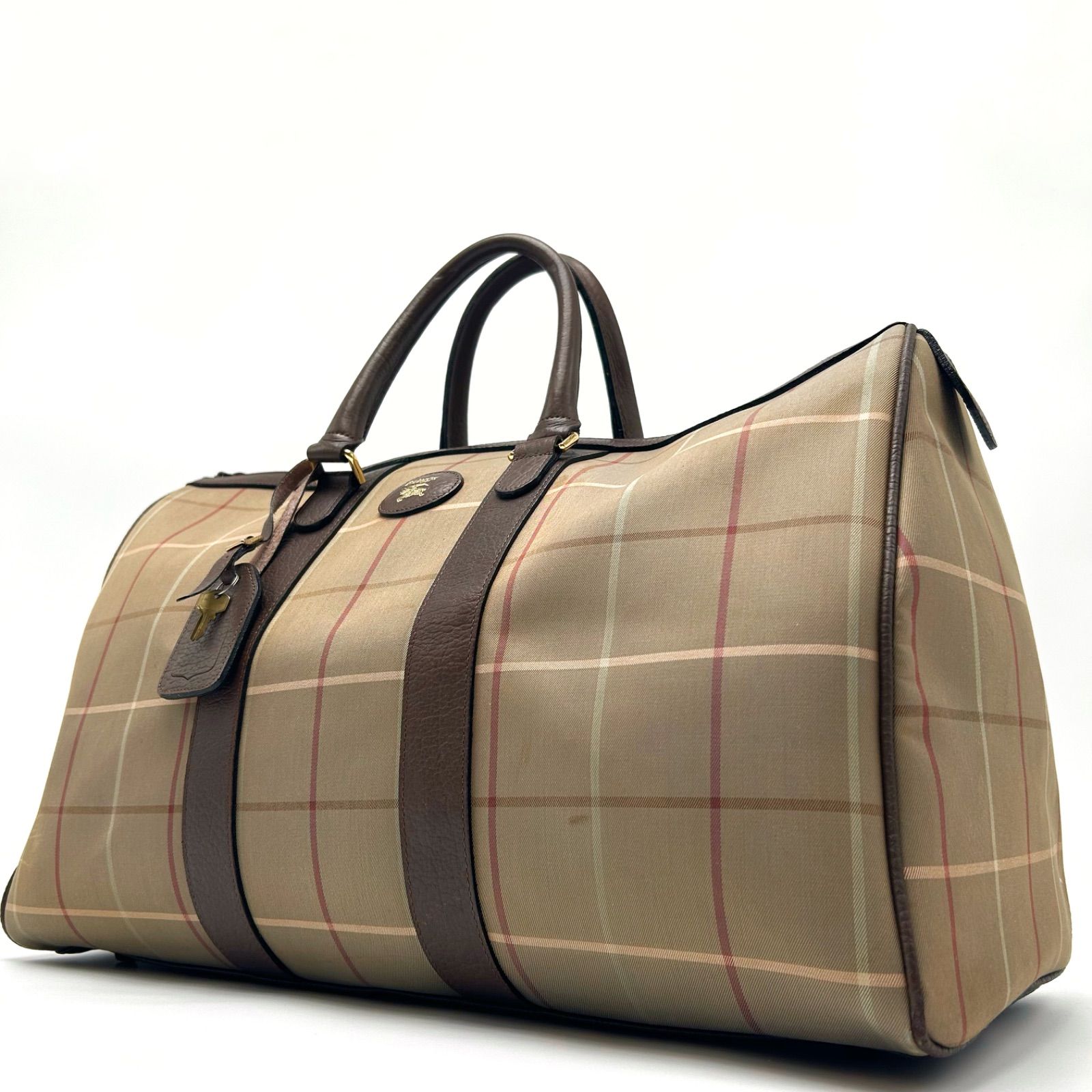 BURBERRY ハンドバッグ ノバチェック レザー 大容量 多機能 ブラウン