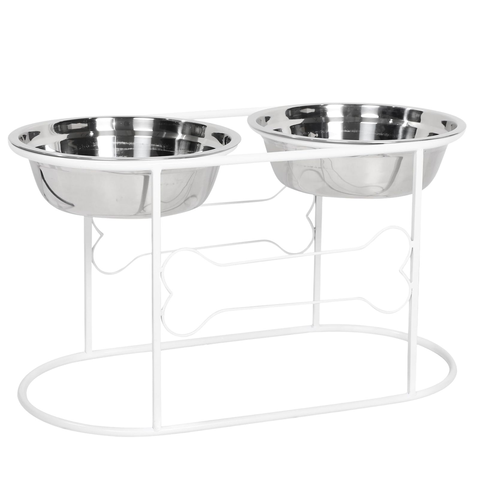 大型犬 ペット フードボウルスタンド 高さ30cm 吐き戻し防止 安定 動かない 食器 ウォーターボウル 餌入れ 水入れ ステンレス ペット食器 ホワイト ホワイト
