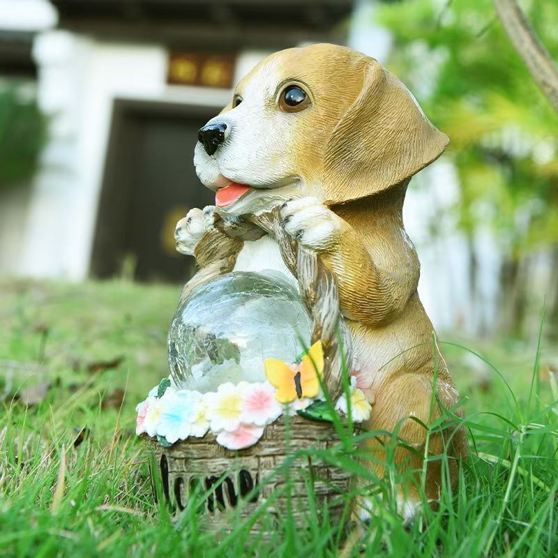 Welcome Puppy（ウェルカムパピー） ソーラーライト 犬 子犬 玄関 外