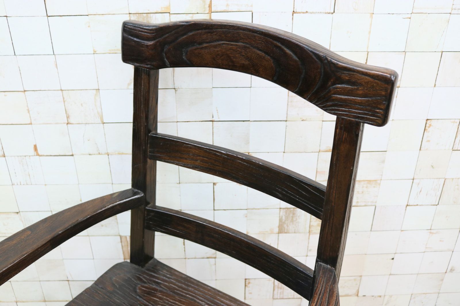 GMIS291C アジアンリゾート ヴィンテージ ウッドチェア アームチェア ダイニングチェア 椅子 和モダン 民藝風 レトロ チェア