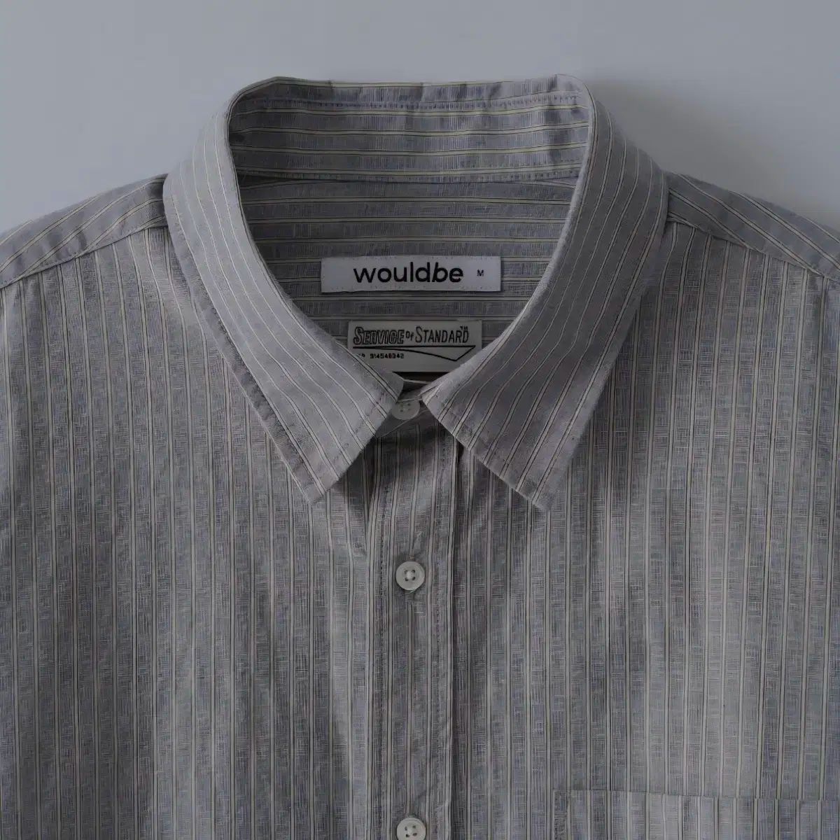 ウッドビー サービス OF ストライプ シャツ イェロー Indigo XL