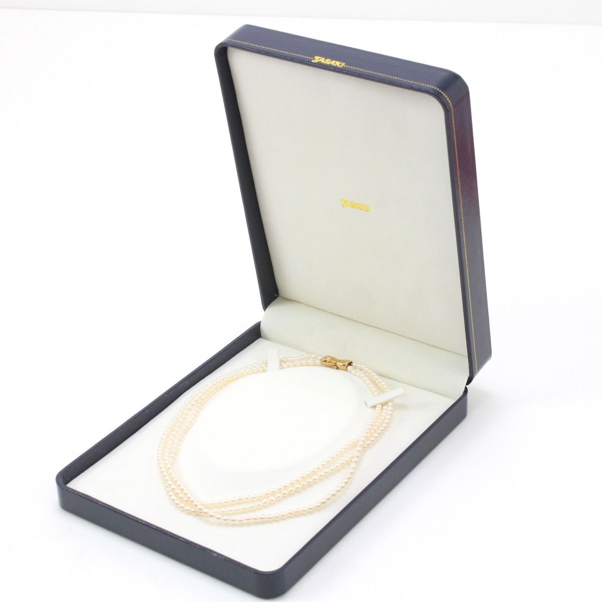 田崎真珠 淡水パール3連ネックレス 金具部分K18 - メルカリ 