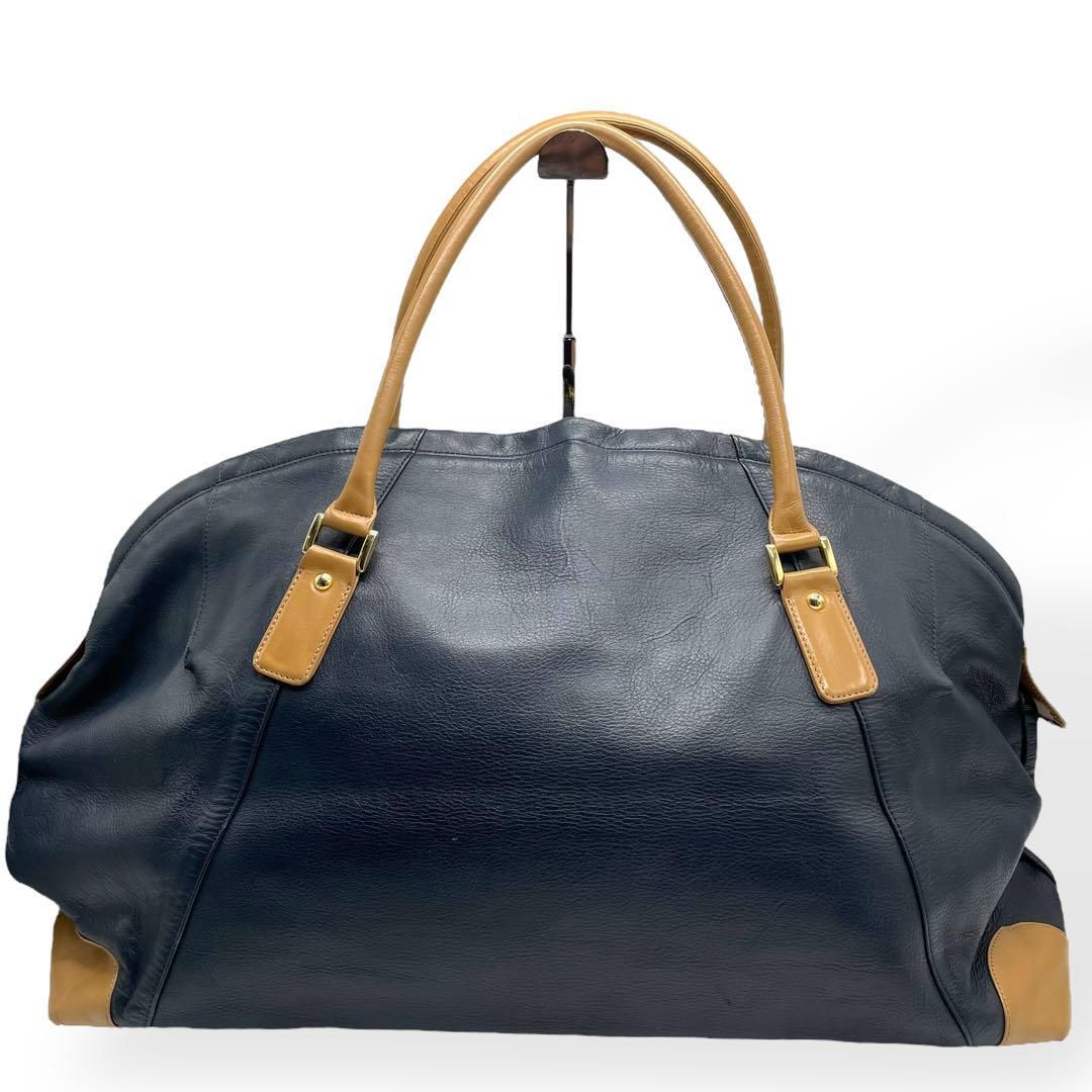 【極美品】Kitamura / キタムラ ナイロン×レザー ボストンバッグ 極美品 kitamura キタムラ ボストンバッグ レザー ネイビー 犬