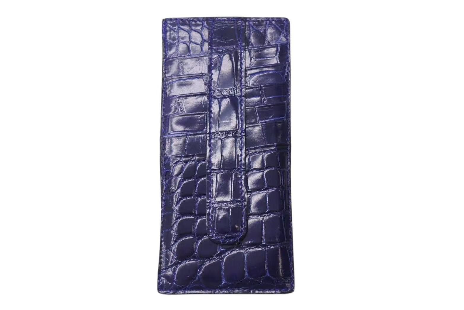 LANA MARKS ラナ マークス カードケース クロコ クロコダイル シャイニー ブルー 青 美品 中古 4c071800 LANA MARKS ラナ マークス カードケース クロコ クロコダイル