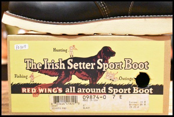 もちろん正規品です。 7E 13年 レッドウィング 9874 アイリッシュセッター ブラック クローンダイク 黒 編み上げ モック ブーツ redwing HOPESMORE FI307 かわいい
