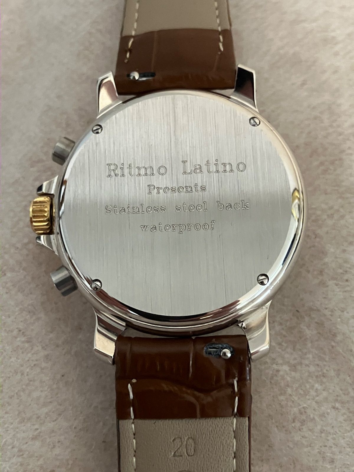 値下げ 稼働☆Ritomo Latino クロノグラフ 革ベルト QZ 腕時計