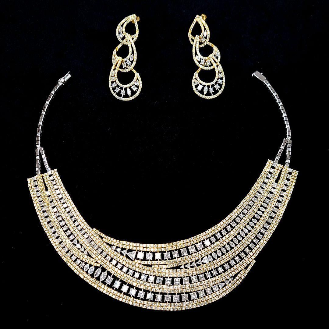 究極のVIP仕様！ 46ct ダイヤモンド K18 ネックレス ピアス セット 