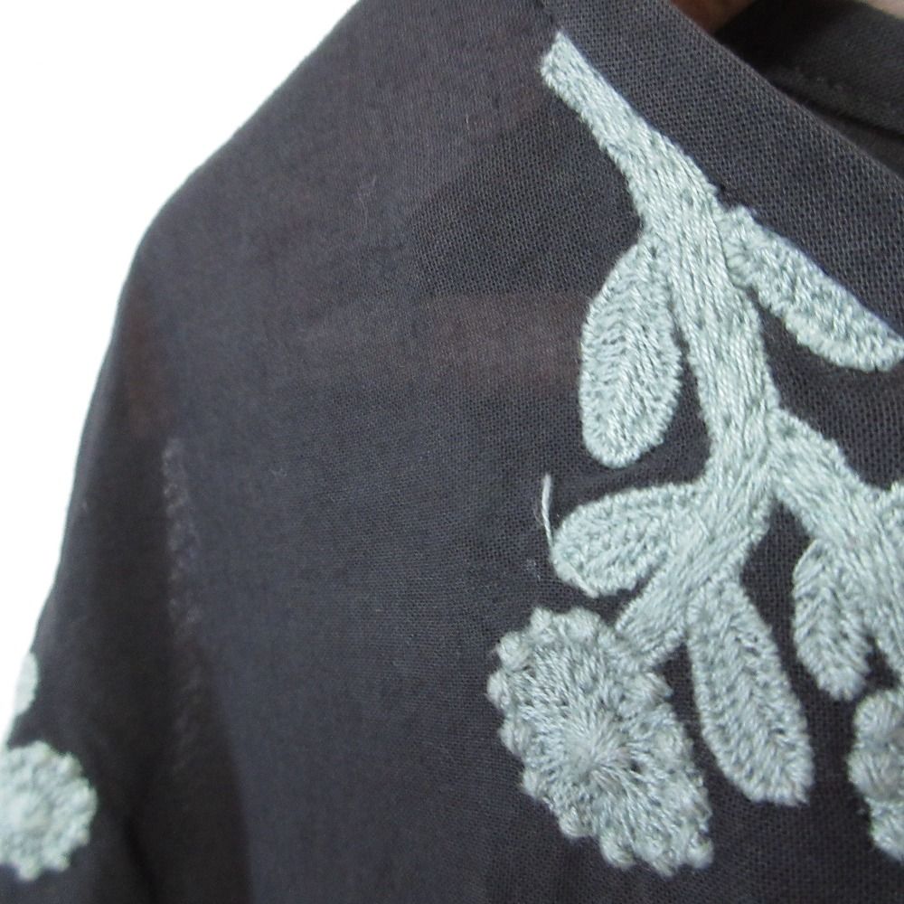 美品★ミナペルホネンランドリー bonheur 刺繍ワンピース グリーン 38 美品☆ミナペルホネンランドリー bonheur 刺繍ワンピース