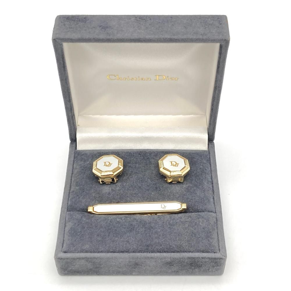 【美品】Dior　ディオール　カフス・タイピンセット　ゴールド　シルバー　ロゴ Christian Dior - 【美品】Dior ディオール カフス・タイピン