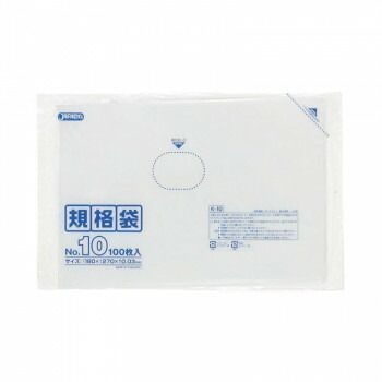 ジャパックス LD規格袋 厚み0.030mm No.10 透明 100枚×10冊×6箱 K-10