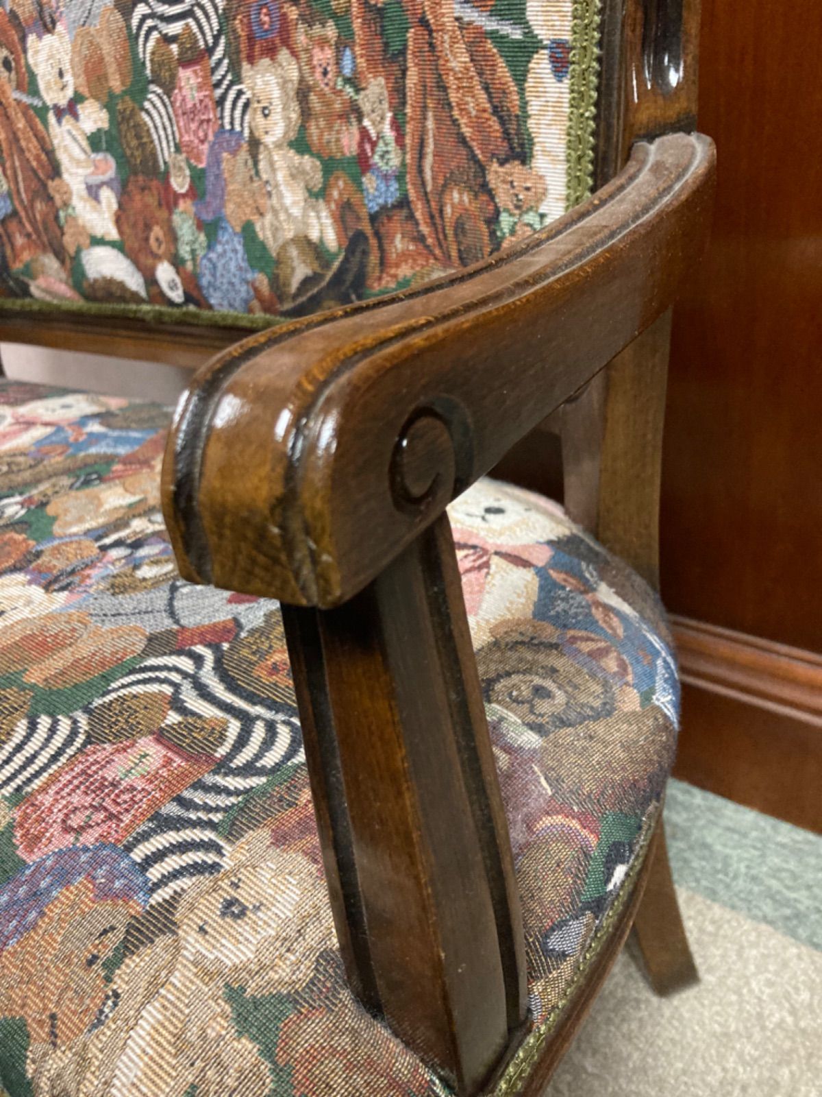 新品展示品】ドールチェア イタリア製 テディベア柄 チャイルド