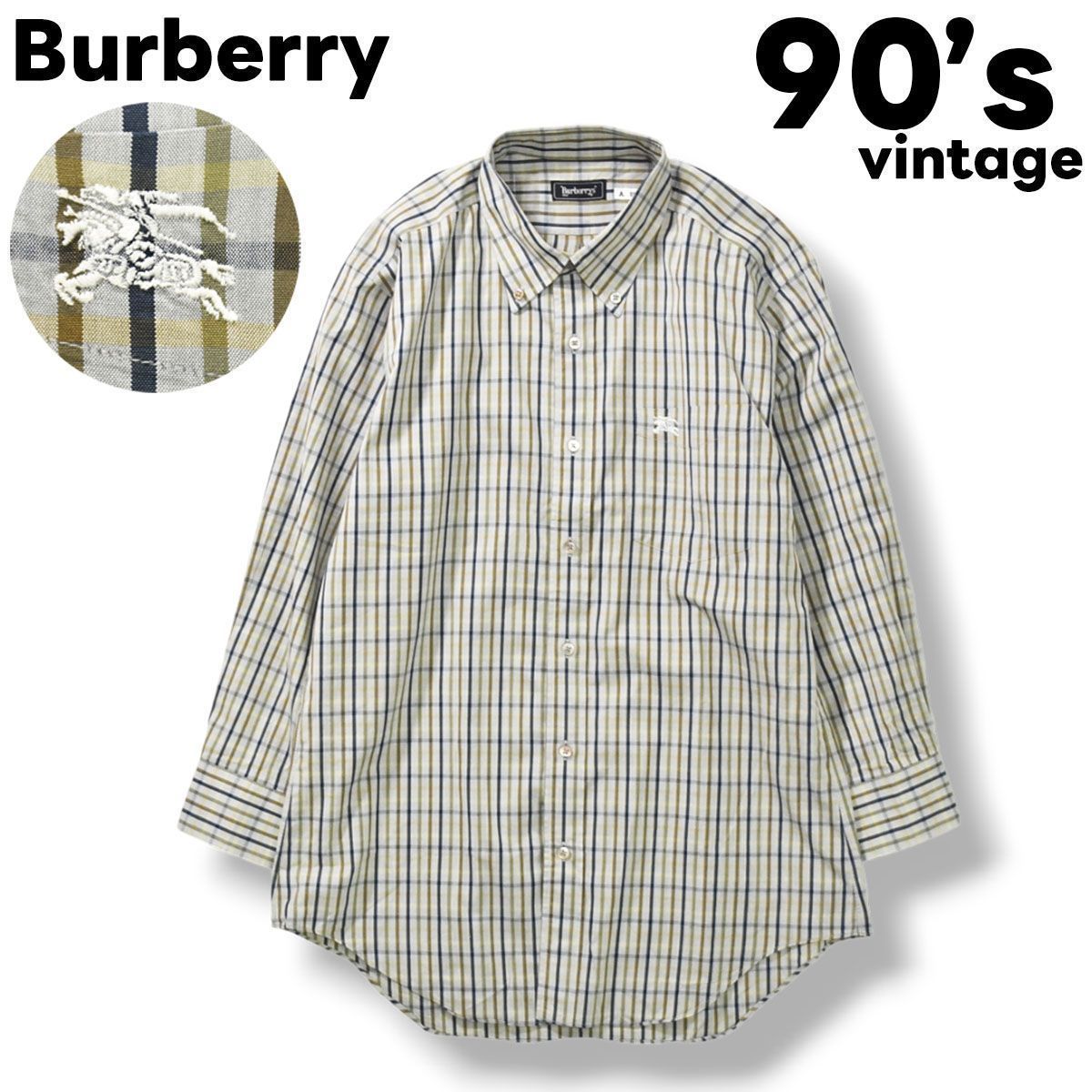 90s Burberry 半袖　ワンピース　ヴィンテージ　リネン100 90s Burberry 半袖 ワンピース ヴィンテージ リネン100 ワンピース