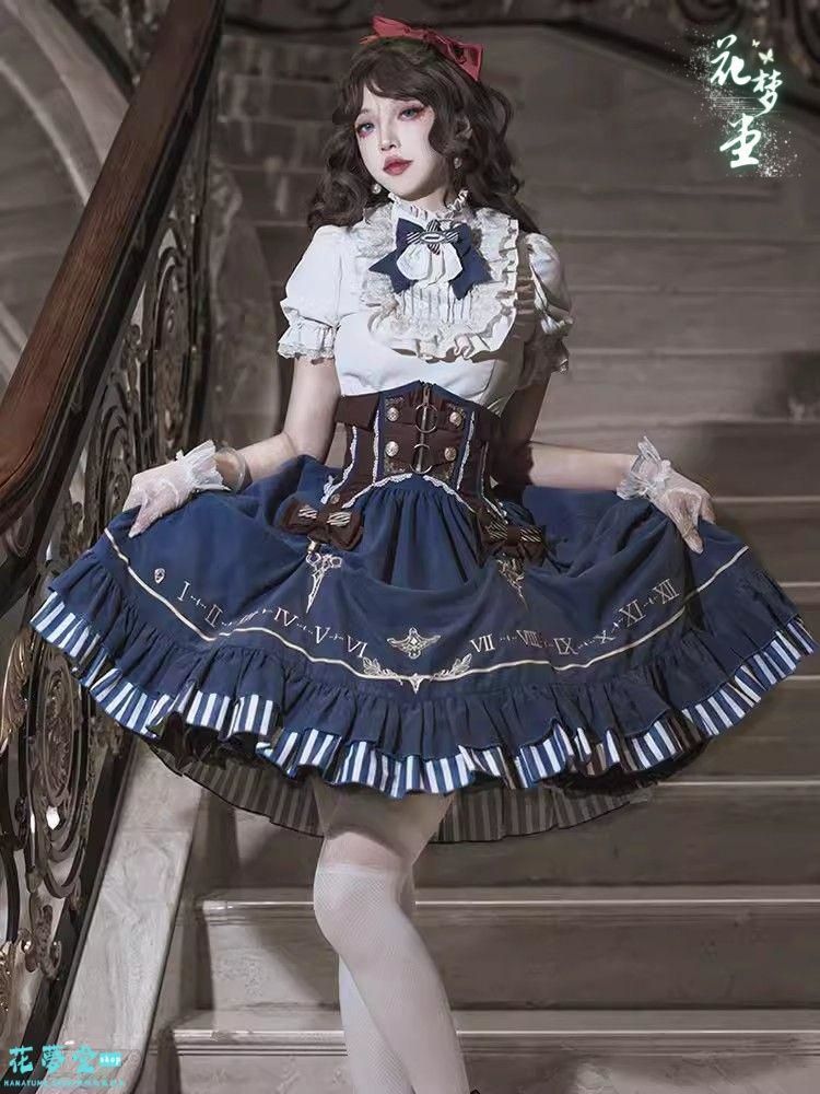 25年 コスプレドレスロリータセット 仮装 オリジナル 洋服 ロリータ ワンピース 撮影会 舞台 イベント 原野空間-248