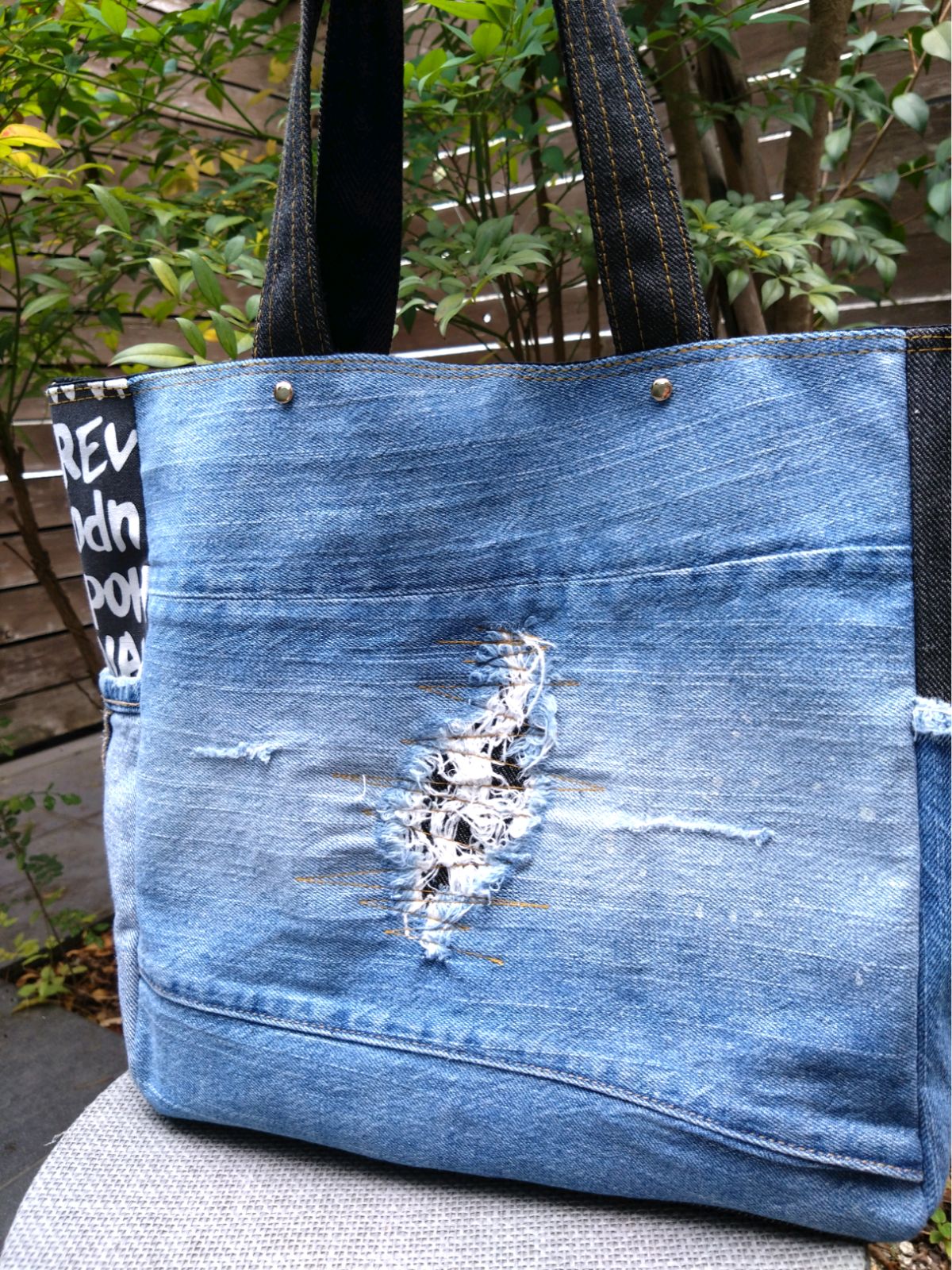 🆕№750【DENIM✖️サイドポケットBIGsize ToteBAG⚮̈