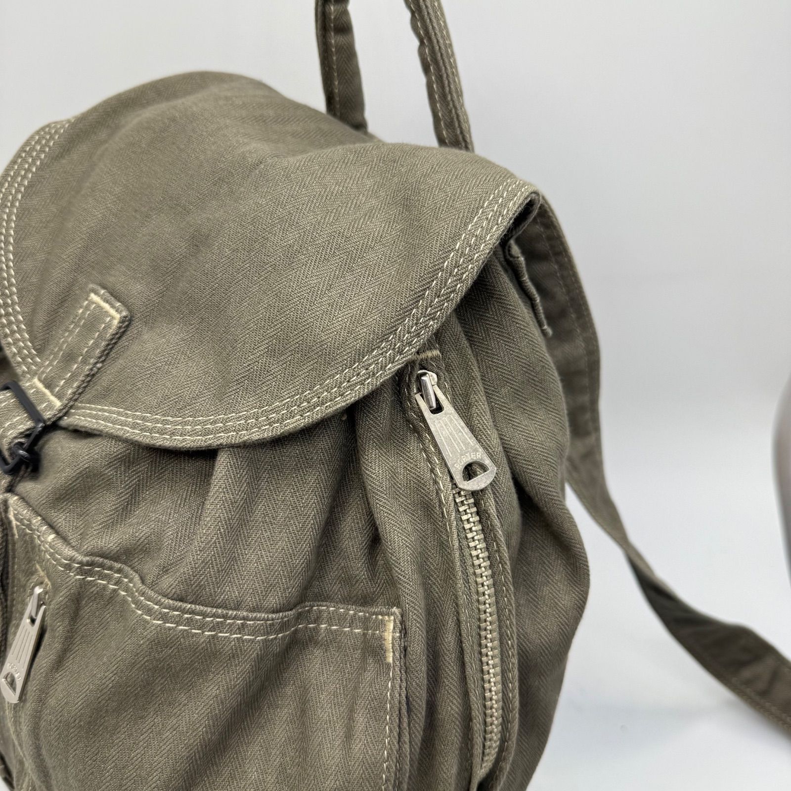 ポーター 入手困難 希少 PORTER PAGE ヘリンボーンリュック カーキ 黒