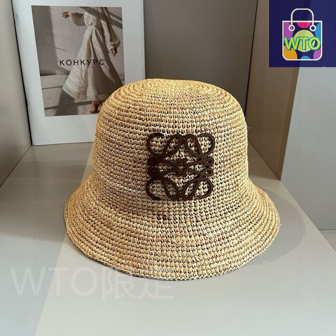 最終値下げ LOEWE バケットハットラフィア バケットハット（ラフィア