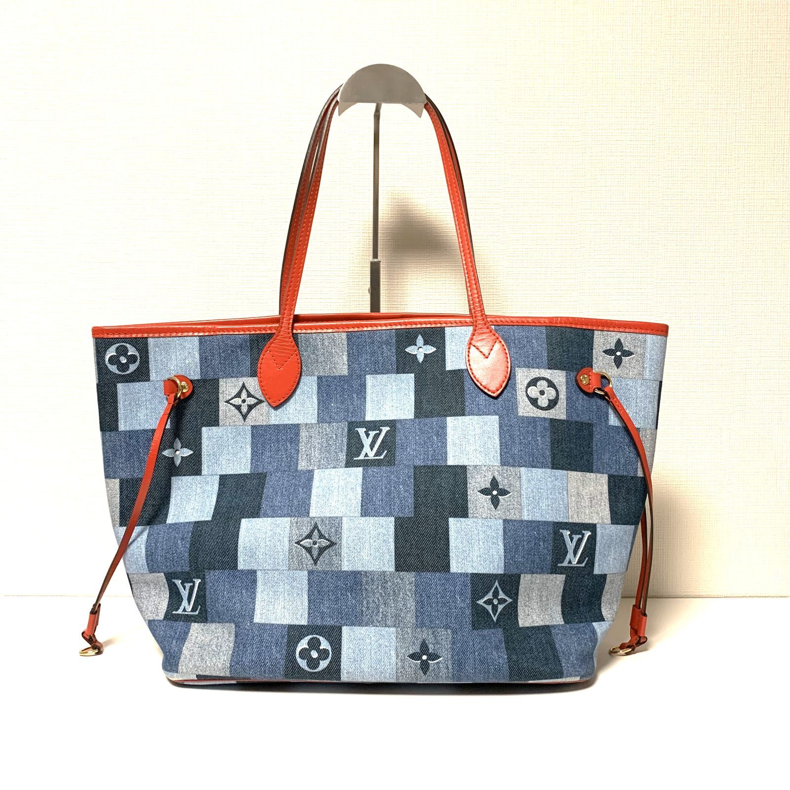 美品 】Lois Vuitton ルイヴィトン モノグラム デニム ネヴァーフルMM 