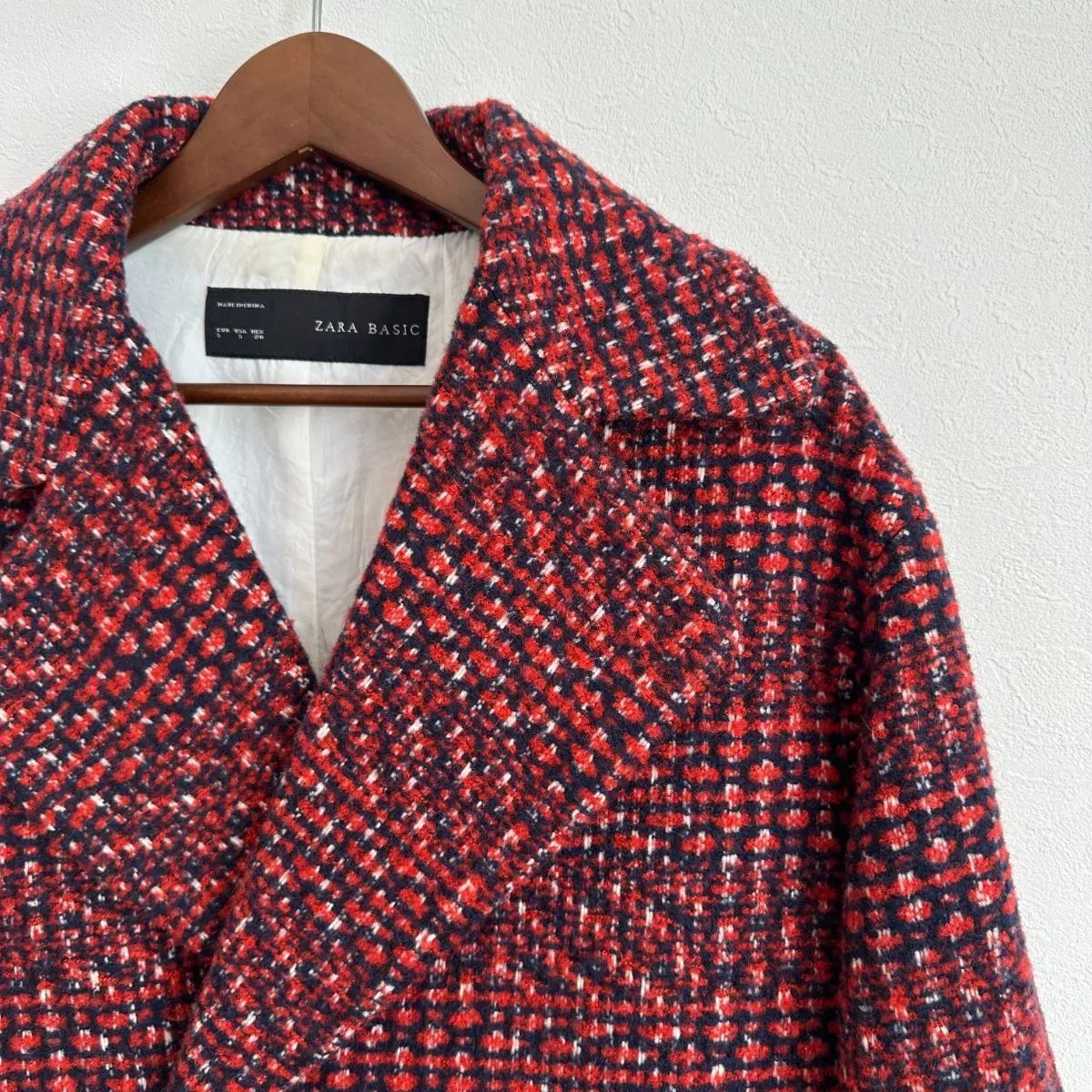 ZARA ザラ チェック柄 ウール混 ロングコート キレイめカジュアル 