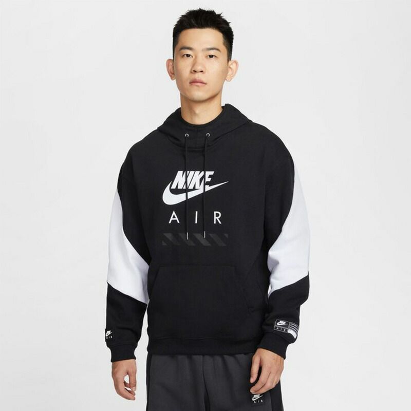 ナイキ スウェット パーカー 長袖 メンズ NIKE エア フリース プルオーバー L/S フーディ BFT スポーツウェア 男性 パーカ スエット 黒 ブラック スウェットシャツ トレーナー メンズウエア   nike