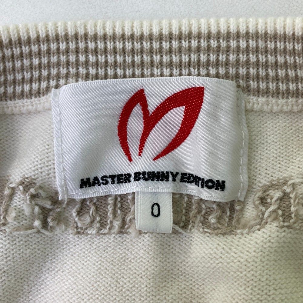 サイズ：0 MASTER BUNNY EDITION マスターバニーエディション  カシミヤ混 ニットセーター サイドロゴ  ホワイト系 [240101437854] ゴルフウェア レディース ストスト サイズ：0 MASTER BUNNY EDITION マスターバニーエディション