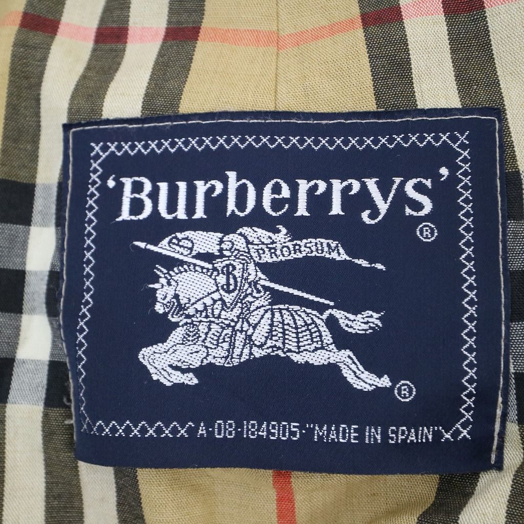 80年代 BURBERRY バーバリー トレンチコート 裏地チェック 防寒 防風