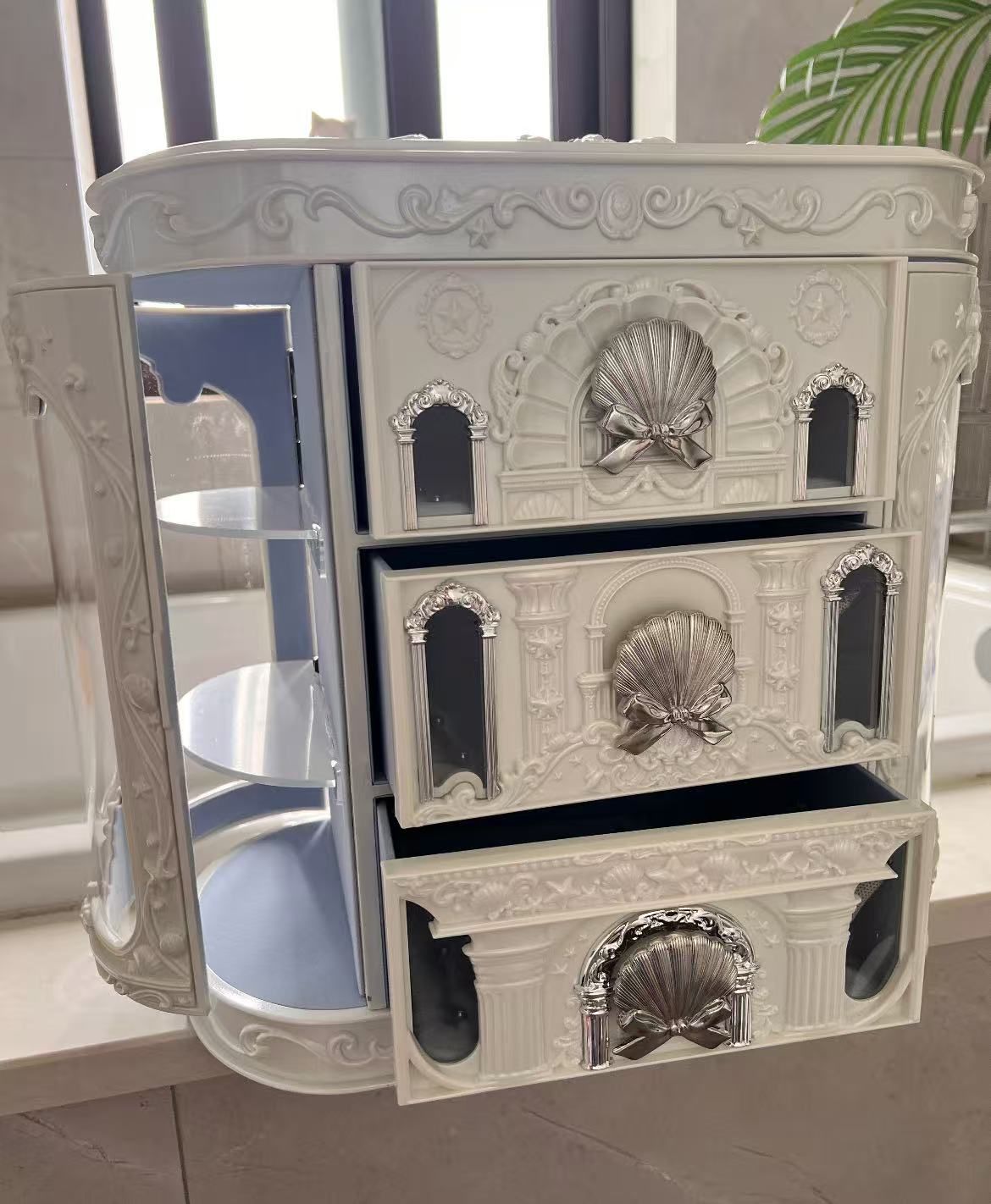 フラワーノーズシェルズジュエルメイクボックスコレクションボックス