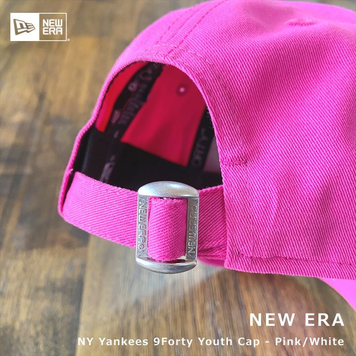 52-56cmで調整可】New Era☆NY Yankees 9Forty Youth CAP ピンク