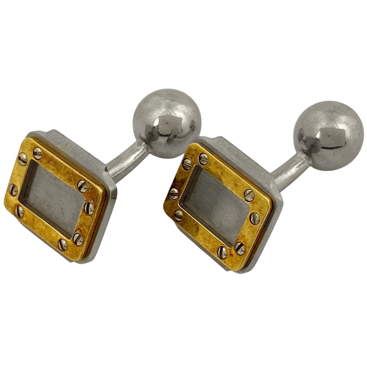 カルティエ CARTIER サントス ビス カフリンクス カフスボタン カフス シルバーメッキ シルバー ゴールド メンズ
