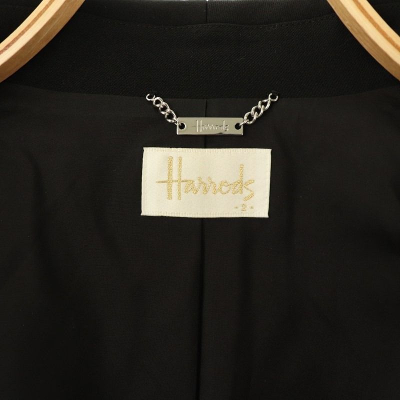 ハロッズ Harrods ウール テーラードジャケット ブレザー 2 黒