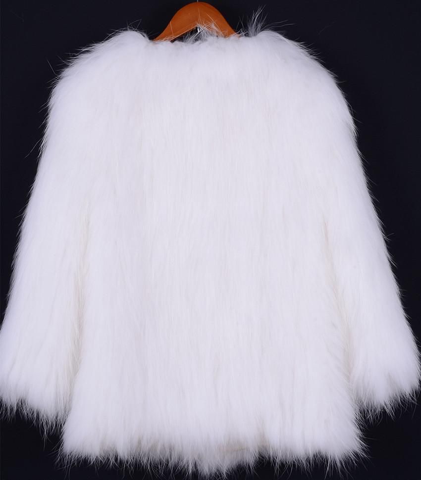 新品 豪華フォックスファーを使った編み込みコートホワイト/ 毛皮ファーコート