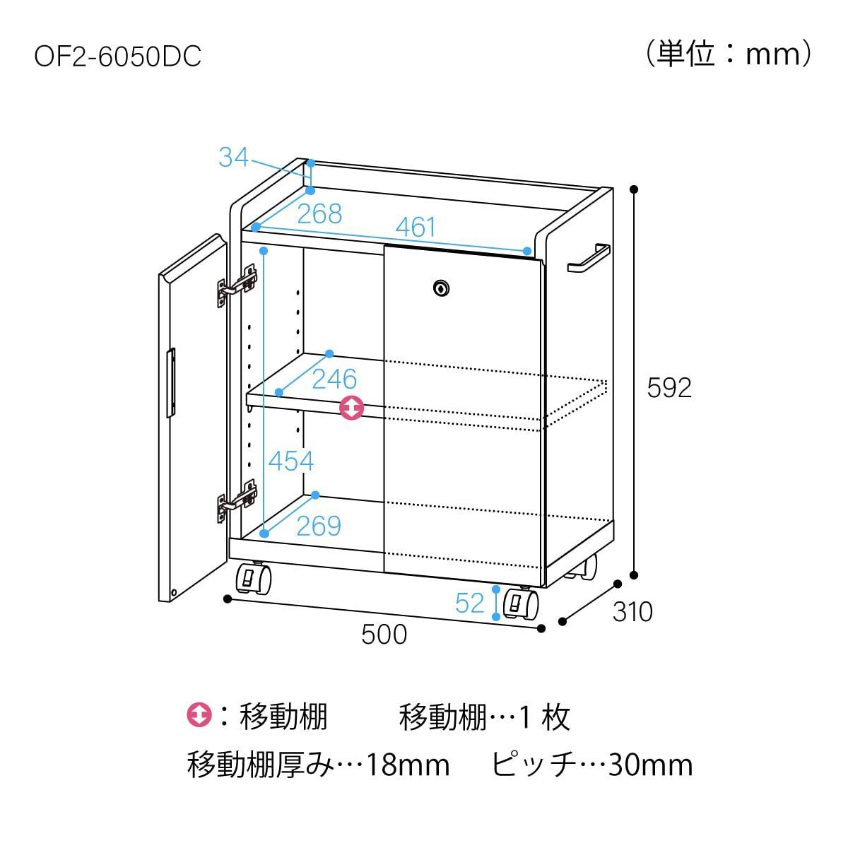 人気商品白井産業 デスクサイドに便利 サイドワゴン ラック キャスター ...