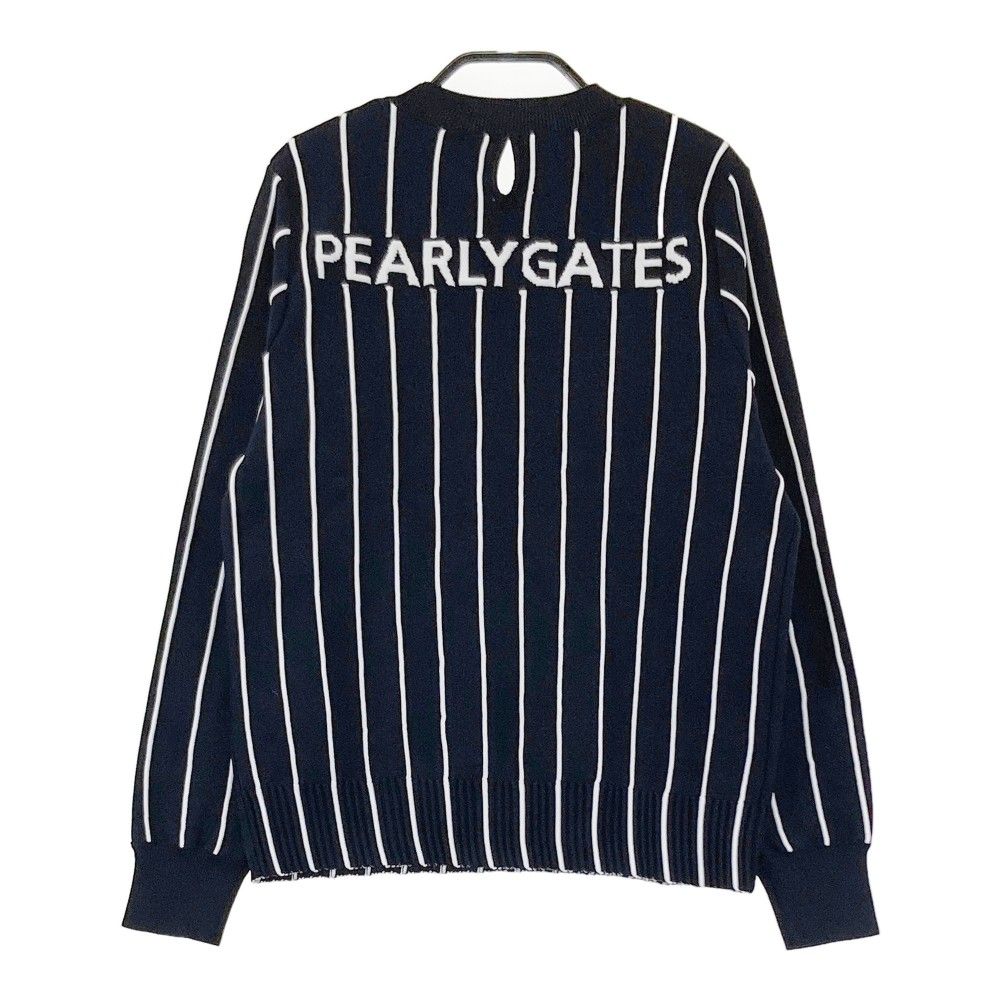 サイズ：0 PEARLY GATES パーリーゲイツ 2023年 ニット セーター ストライプ ネイビー系 [240101455546] ゴルフウェア レディース ストスト サイズ：0 PEARLY GATES パーリーゲイツ 2023年 ニット セーター