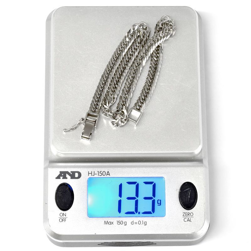 Pt850 12面トリプル 13.3g 20cm 喜平 ブレスレット 12面 キヘイ