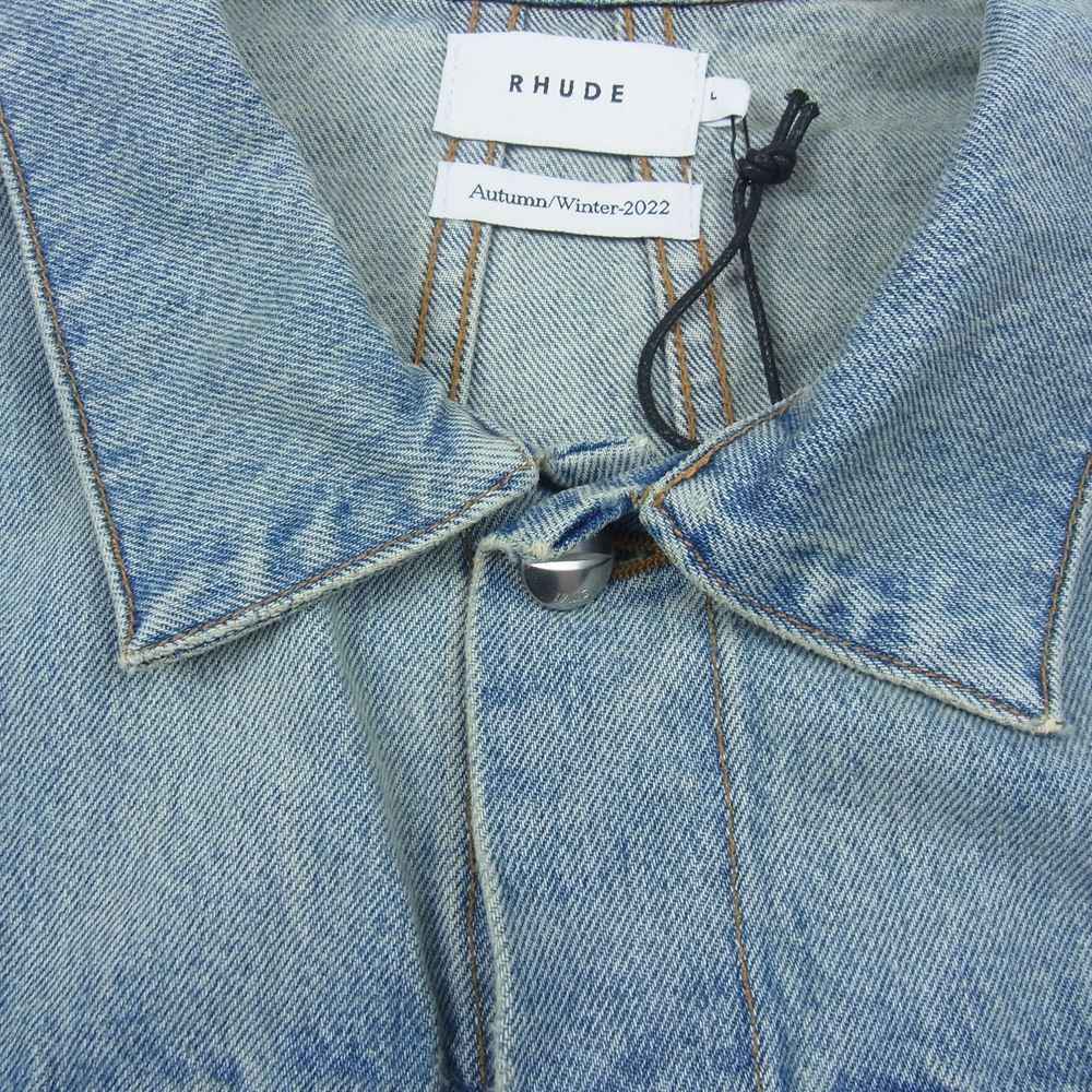 ルード RHUDE 22AW USED ユーズド加工 デニム ジャケット インディゴ 