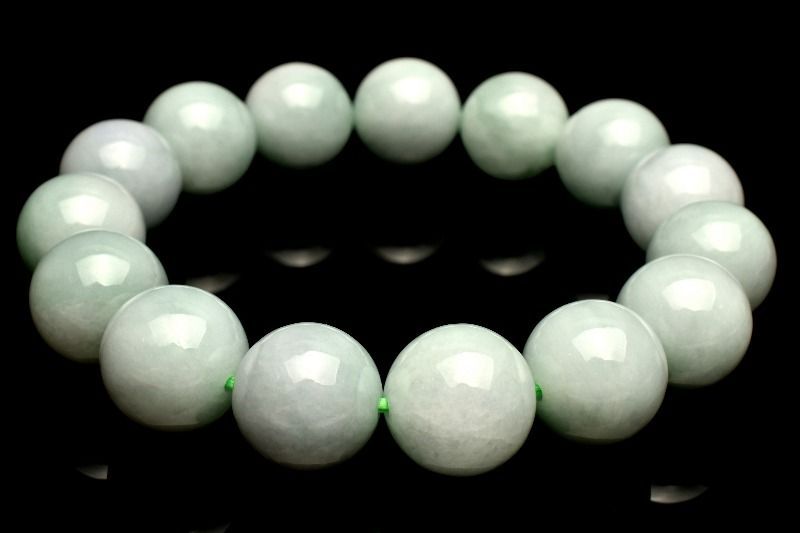 【１点物】陶器質感ミャンマー産 本翡翠(ジェダイト)　13mm　ブレスレット パワーストーン 天然石 _MB167