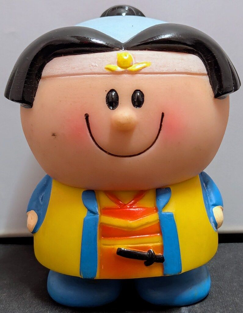 同梱可】桃太郎 協和銀行 ソフビ 貯金箱 コインバンク 非売品