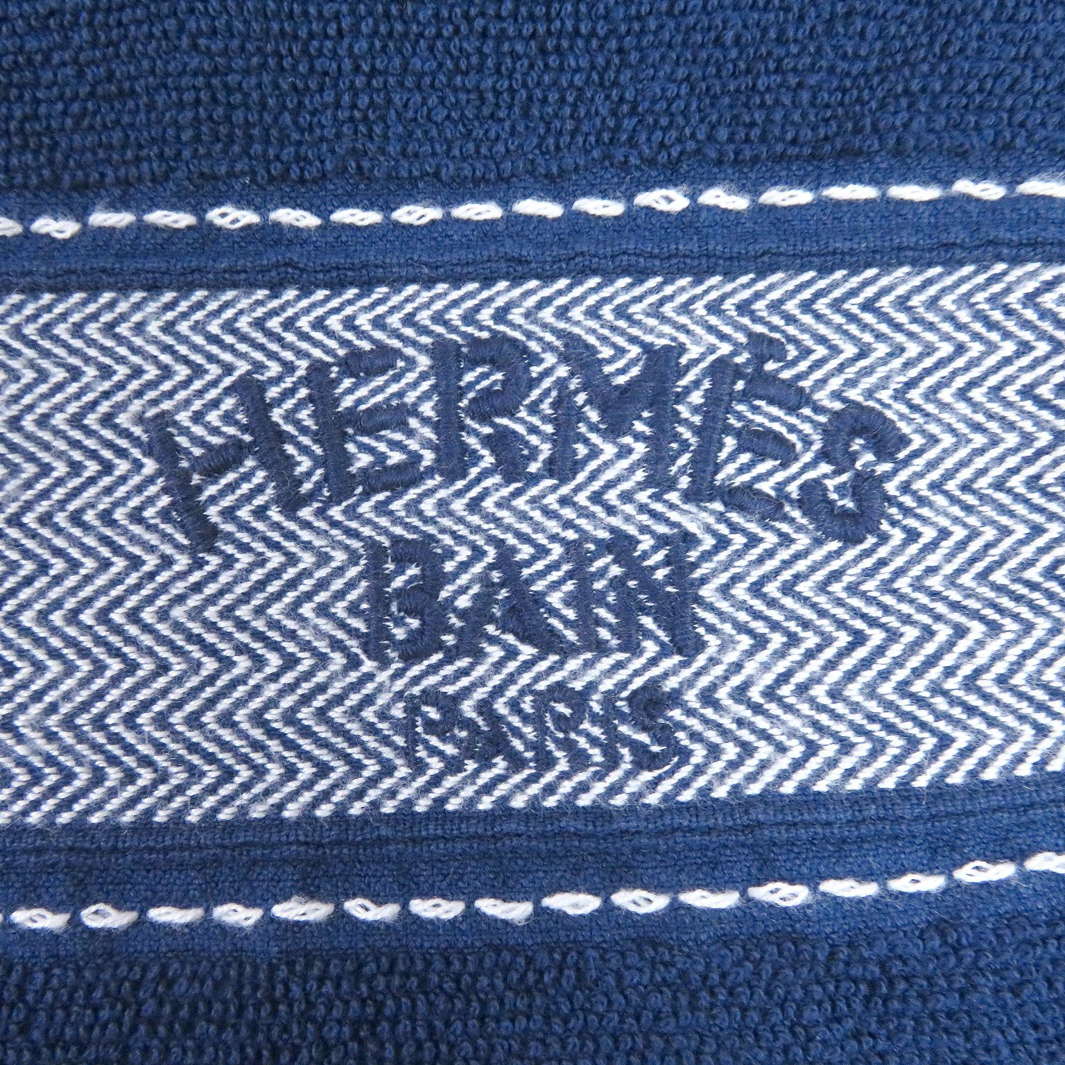 未使用品□HERMES エルメス ヨッティング PM ロゴエンブロイダリー フリンジ付き ビーチタオル バスタオル マリン 箱付き ドイツ製  レディース - メルカリ