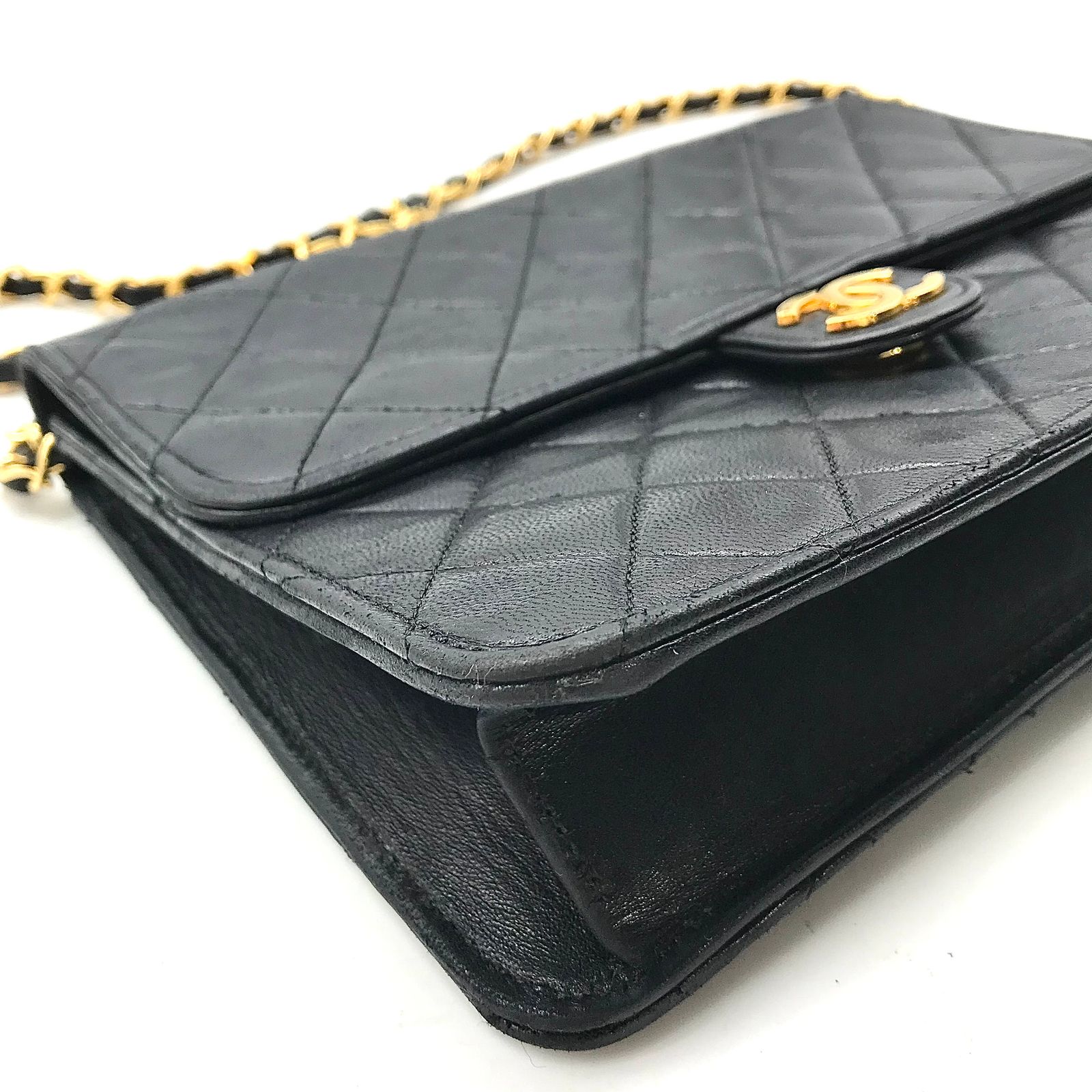 CHANEL シャネル ココマーク マトラッセ ラムスキン プッシュロック チェーン ショルダー バッグ ブラック 良品 a2112 CHANEL - CHANEL シャネル ココマーク マトラッセ ラムスキン プッシュ