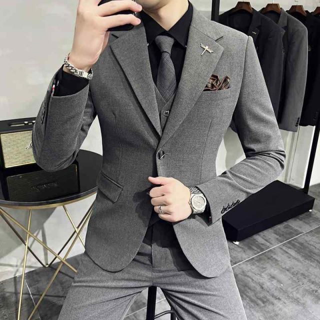 種類28：4XL/G：グレージャケット+パンツ メンズ 服 シンプル ファッション オシャレ 大人 かっこいい 大きいサイズ ストリート 紳士服 春 秋 グレー ハイエンド スーツ スリム スタイリッシュジャケット カジュアル
