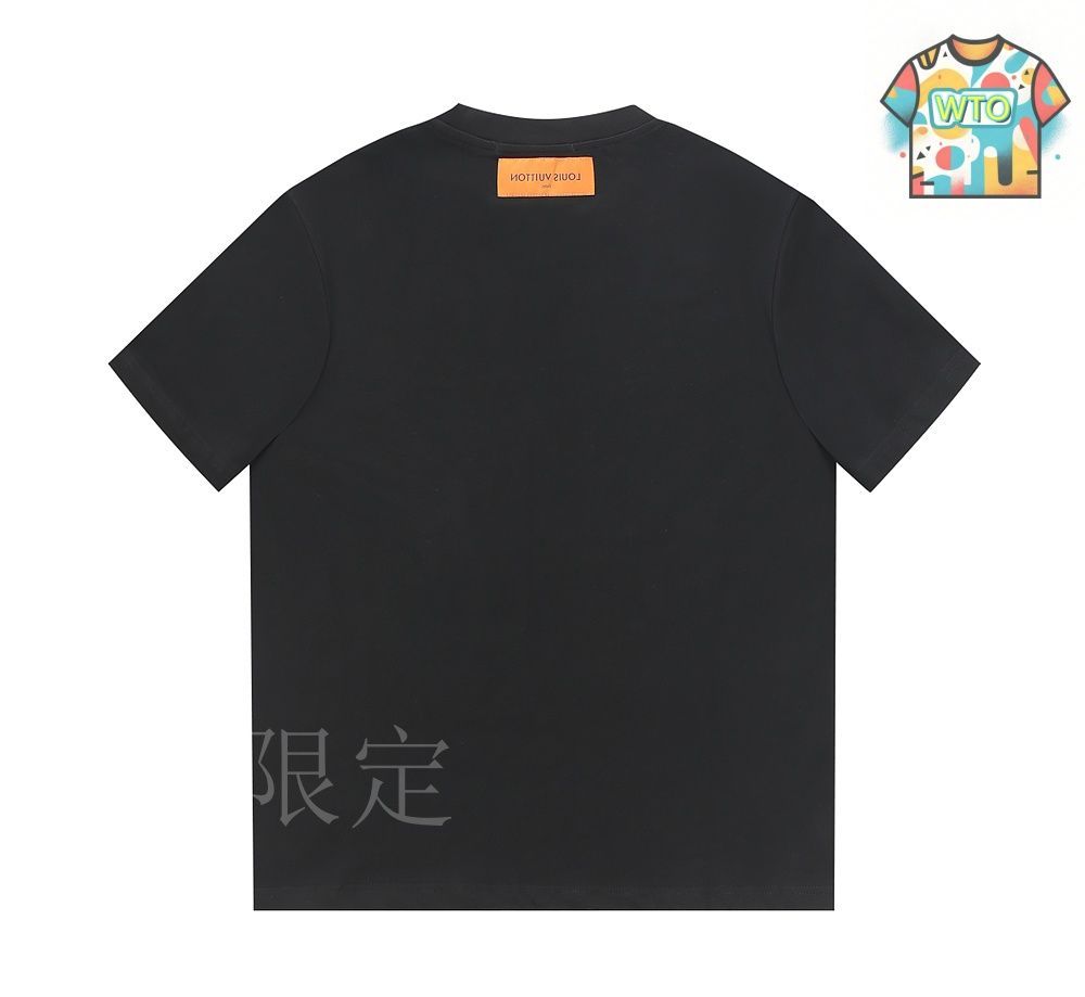 今日特価】ルイ・ヴィトン V シリーズ 刺繍 カップル T シャツ